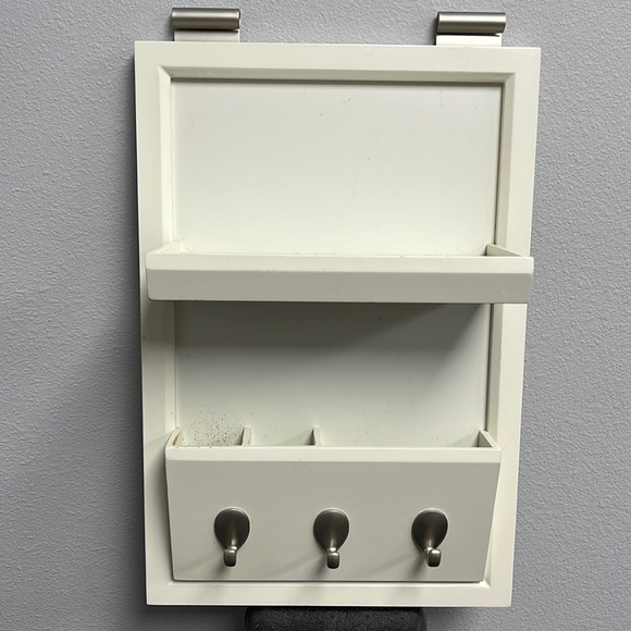 Pottery Barn Office Pottery Barn Cream Colored Storage Shelf Poshmark